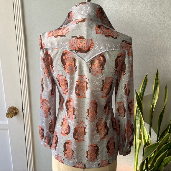 Vintage 70’s•H Bar C•Arabian Nights Dagger shirt•sz 34 - Picture 5 of 17